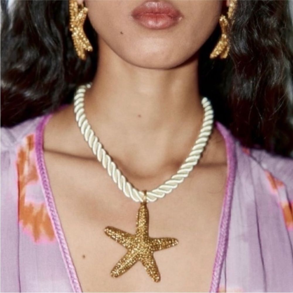Bohemian star fish necklace N599